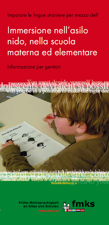 Flyer ITALIENISCH: Immersione nell’asilo nido, nella scuola materna ed elementare